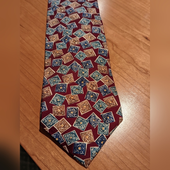 Vintage Christian Dior Monsieur brown tie with abstract pattern. - Picture 1 of 3